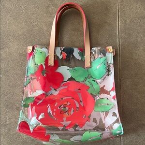 Dooney & Bourke Red and Green Floral Tote